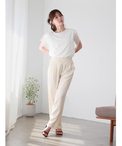 fifth（フィフス）の「ハイウエストボタンデザインタックパンツ（その他パンツ・レディース・ベージュ/ブラック/アイボリー・M）」の21枚目の写真
