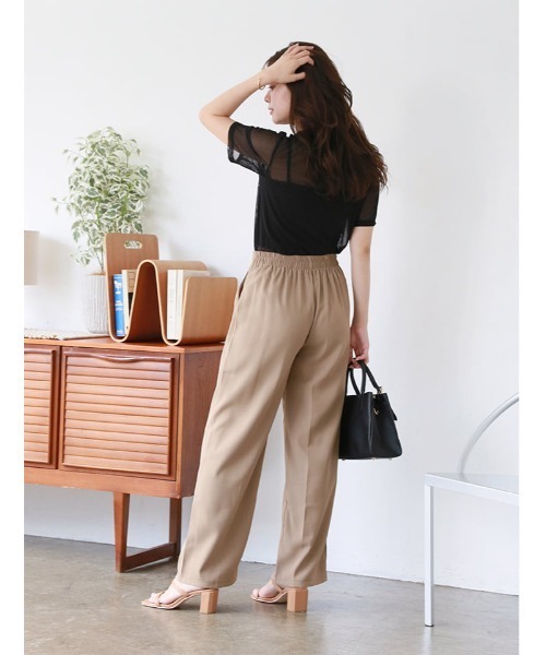 fifth（フィフス）の「ハイウエストボタンデザインタックパンツ（その他パンツ・レディース・ベージュ/ブラック/アイボリー・M）」の8枚目の写真