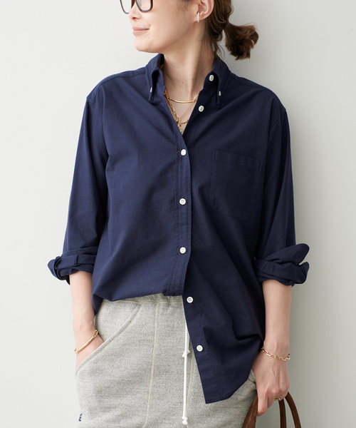 Deuxieme Classe(ドゥーズィエムクラス)の「*OXFORD ボタンダウン シャツ(シャツ/ブラウス・レディース・ネイビー/エメラルドブルー・FREE)」の1枚目の写真