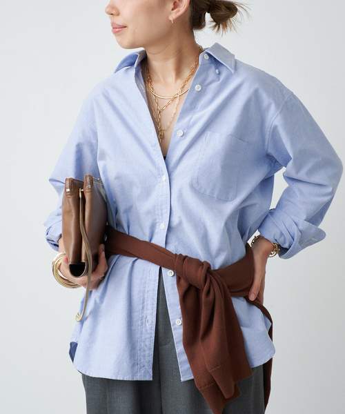Deuxieme Classe(ドゥーズィエムクラス)の「*OXFORD ボタンダウン シャツ(シャツ/ブラウス・レディース・ネイビー/エメラルドブルー・FREE)」の2枚目の写真