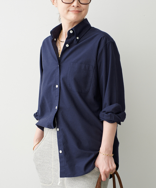 Deuxieme Classe(ドゥーズィエムクラス)の「*OXFORD ボタンダウン シャツ(シャツ/ブラウス・レディース・ネイビー/エメラルドブルー・FREE)」の5枚目の写真