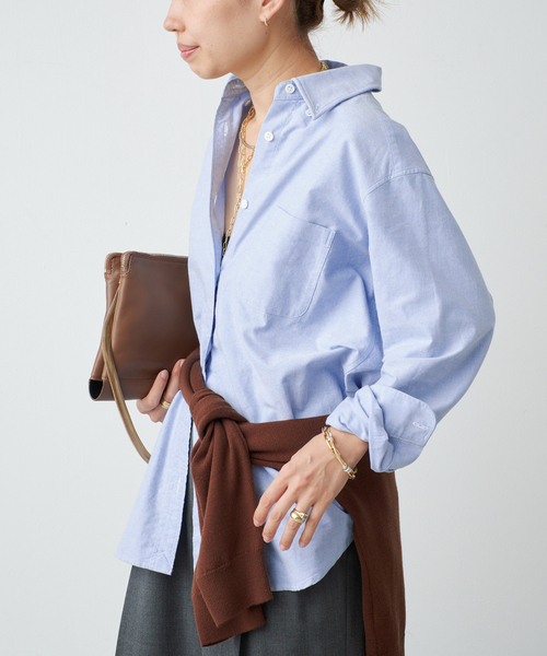 Deuxieme Classe(ドゥーズィエムクラス)の「*OXFORD ボタンダウン シャツ(シャツ/ブラウス・レディース・ネイビー/エメラルドブルー・FREE)」の18枚目の写真