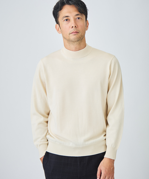EDIFICE(エディフィス)の「12G ウール/シルク/カシミヤ MIX クリスタル モックネックニット(ニット/セーター・メンズ・ホワイト/ブラック/パープル/イエロー/ブラウン系その他・SMALL/MEDIUM/LARGE/X-LARGE)」の2枚目の写真