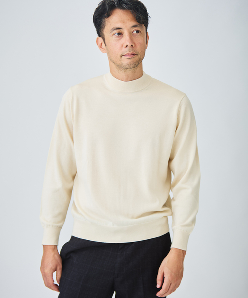 EDIFICE(エディフィス)の「12G ウール/シルク/カシミヤ MIX クリスタル モックネックニット(ニット/セーター・メンズ・ホワイト/ブラック/パープル/イエロー/ブラウン系その他・SMALL/MEDIUM/LARGE/X-LARGE)」の8枚目の写真