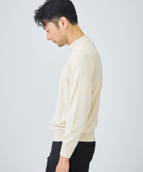 EDIFICE(エディフィス)の「12G ウール/シルク/カシミヤ MIX クリスタル モックネックニット(ニット/セーター・メンズ・ホワイト/ブラック/パープル/イエロー/ブラウン系その他・SMALL/MEDIUM/LARGE/X-LARGE)」の9枚目の写真