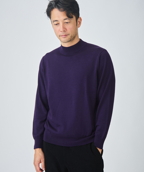 EDIFICE(エディフィス)の「12G ウール/シルク/カシミヤ MIX クリスタル モックネックニット(ニット/セーター・メンズ・ホワイト/ブラック/パープル/イエロー/ブラウン系その他・SMALL/MEDIUM/LARGE/X-LARGE)」の14枚目の写真