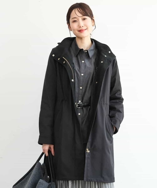 MK MICHEL KLEIN（エムケーミッシェルクラン）の「[撥水/リサイクルダウン]ダウンライナー付きフーデットコート（ダウンジャケット/コート・レディース・ベージュ/ブラック/モカ・38/40）」の11枚目の写真