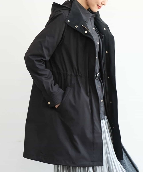 MK MICHEL KLEIN（エムケーミッシェルクラン）の「[撥水/リサイクルダウン]ダウンライナー付きフーデットコート（ダウンジャケット/コート・レディース・ベージュ/ブラック/モカ・38/40）」の12枚目の写真