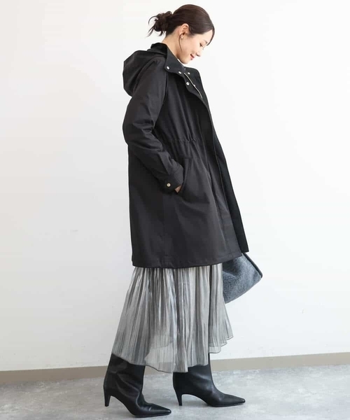 MK MICHEL KLEIN（エムケーミッシェルクラン）の「[撥水/リサイクルダウン]ダウンライナー付きフーデットコート（ダウンジャケット/コート・レディース・ベージュ/ブラック/モカ・38/40）」の14枚目の写真
