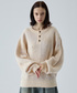 VELNUS（ベルナス）の「【VELNUS】Abstract Loose Shaggy Henley Neck Knit /アブストラクトルーズシャギーデザインヘンリーネックニット【短丈】（ニット/セーター・L）」