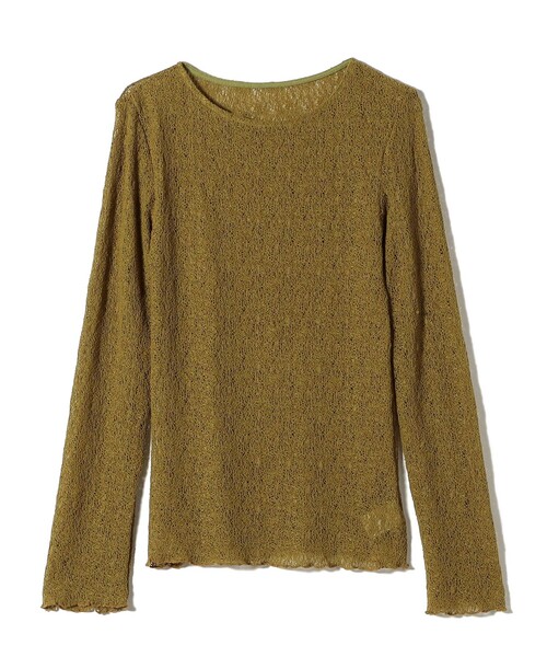SHIPS Colors(シップス カラーズ)の「SHIPS Colors:〈手洗い可能〉レース ボート ネック トップス(Tシャツ/カットソー・レディース・イエロー系その他2/オフホワイト/ブラック・ONE SIZE)」の5枚目の写真