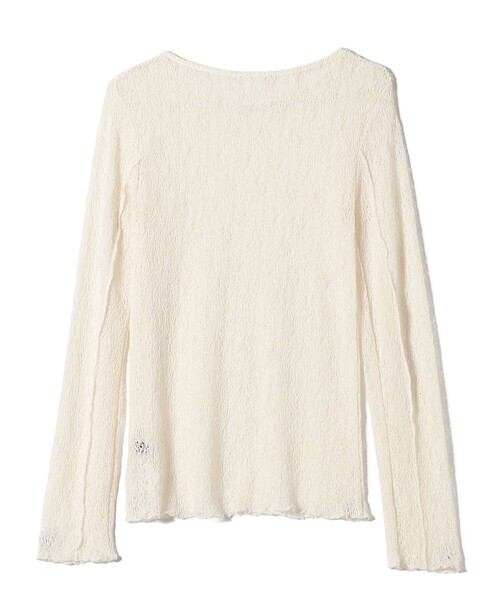 SHIPS Colors(シップス カラーズ)の「SHIPS Colors:〈手洗い可能〉レース ボート ネック トップス(Tシャツ/カットソー・レディース・イエロー系その他2/オフホワイト/ブラック・ONE SIZE)」の7枚目の写真