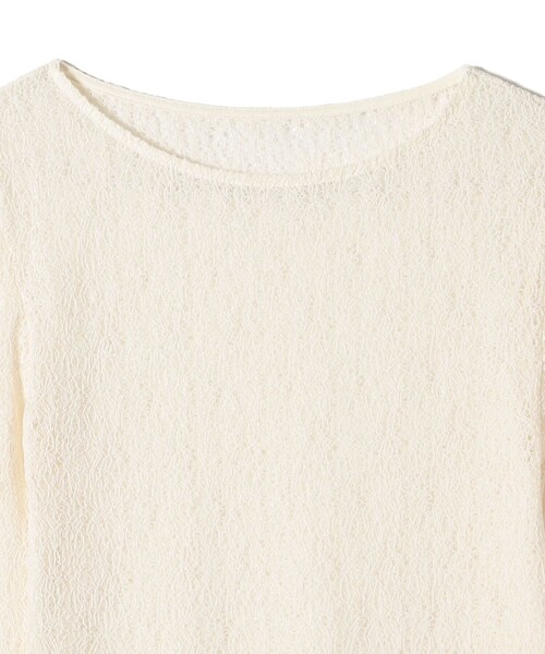 SHIPS Colors(シップス カラーズ)の「SHIPS Colors:〈手洗い可能〉レース ボート ネック トップス(Tシャツ/カットソー・レディース・イエロー系その他2/オフホワイト/ブラック・ONE SIZE)」の8枚目の写真