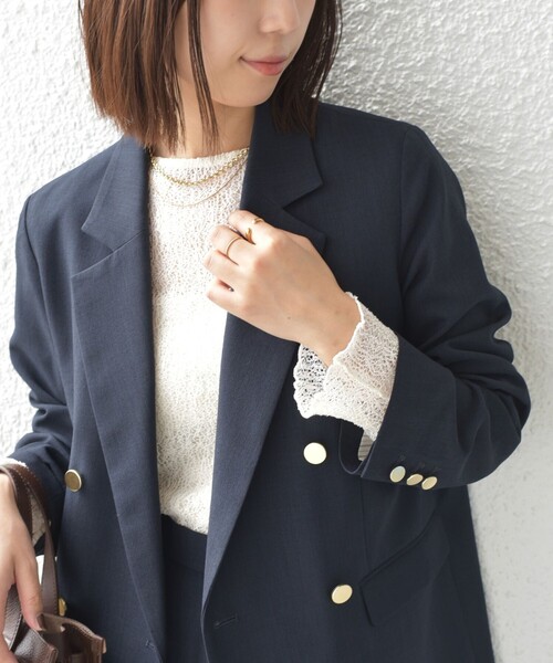 SHIPS Colors(シップス カラーズ)の「SHIPS Colors:〈手洗い可能〉レース ボート ネック トップス(Tシャツ/カットソー・レディース・イエロー系その他2/オフホワイト/ブラック・ONE SIZE)」の16枚目の写真
