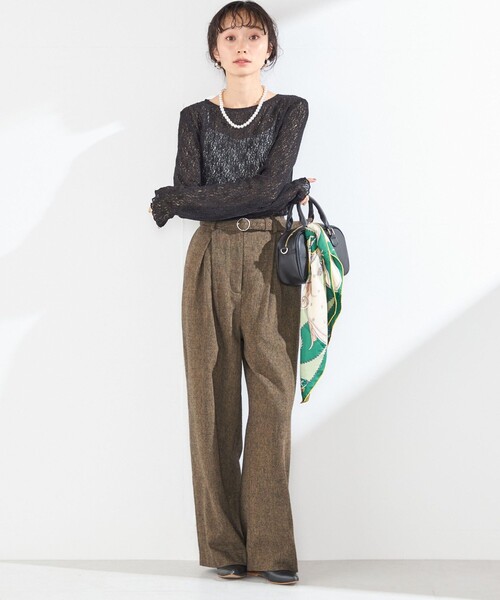 SHIPS Colors(シップス カラーズ)の「SHIPS Colors:〈手洗い可能〉レース ボート ネック トップス(Tシャツ/カットソー・レディース・イエロー系その他2/オフホワイト/ブラック・ONE SIZE)」の21枚目の写真