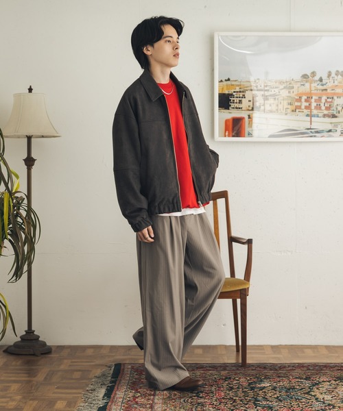SENSE OF PLACE by URBAN RESEARCH（センスオブプレイスバイアーバンリサーチ）の「ピンストライプタックワイドスラックス（その他パンツ・メンズ・ネイビー/ベージュ/グレー・MEDIUM/LARGE）」の13枚目の写真