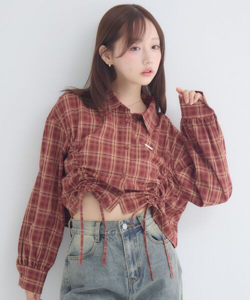 ems excite(エムズエキサイト)の「チェックフロントドロストシャツ(シャツ/ブラウス・レディース・ブラウン系その他2/ブラック系その他2/レッド系その他2・FREE)」の21枚目の写真