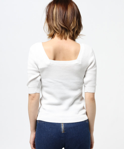 SLY（スライ）の「V SQUARE MG TOPS-S（ニット/セーター・レディース・イエロー系その他/ブラック/ワインレッド/オフホワイト・2/1）」の9枚目の写真