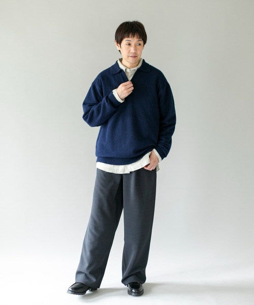 URBAN RESEARCH DOORS(アーバンリサーチドアーズ)の「ウール混もちもちスキッパーニット(ニット/セーター・メンズ・ネイビー/ブラウン/ライトベージュ・MEDIUM/X-LARGE/LARGE)」の17枚目の写真