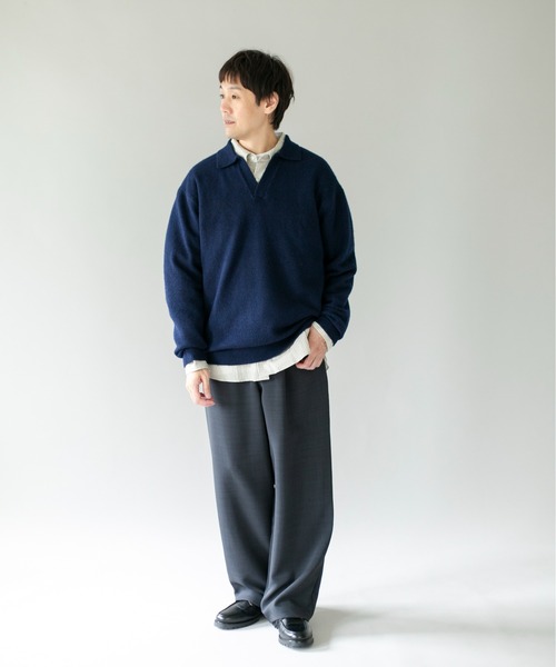URBAN RESEARCH DOORS(アーバンリサーチドアーズ)の「ウール混もちもちスキッパーニット(ニット/セーター・メンズ・ネイビー/ブラウン/ライトベージュ・MEDIUM/X-LARGE/LARGE)」の18枚目の写真