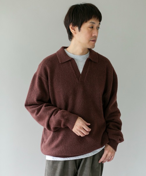 URBAN RESEARCH DOORS(アーバンリサーチドアーズ)の「ウール混もちもちスキッパーニット(ニット/セーター・メンズ・ネイビー/ブラウン/ライトベージュ・MEDIUM/X-LARGE/LARGE)」の19枚目の写真