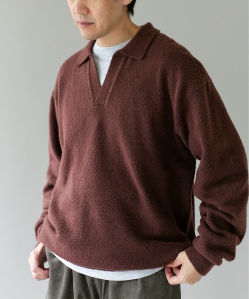 URBAN RESEARCH DOORS(アーバンリサーチドアーズ)の「ウール混もちもちスキッパーニット(ニット/セーター・メンズ・ネイビー/ブラウン/ライトベージュ・MEDIUM/X-LARGE/LARGE)」の22枚目の写真