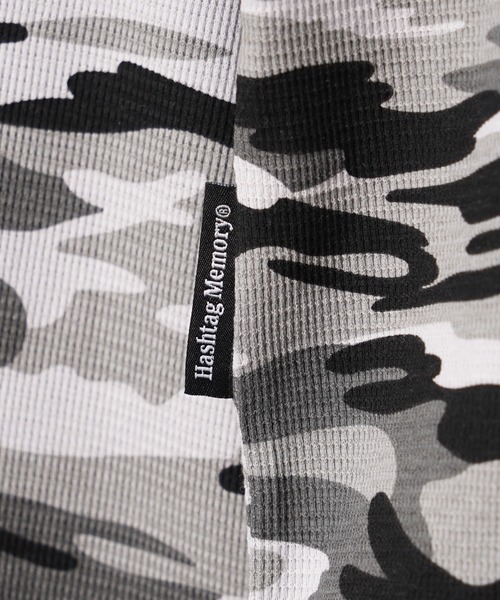 #MEMORY(メモリー)の「【#MEMORY】カモフラ ワッフル ヘンリーネック ロンT / 裾ドローコード クロップド丈(Tシャツ/カットソー・メンズ・グレー/カーキ・L/M)」の13枚目の写真