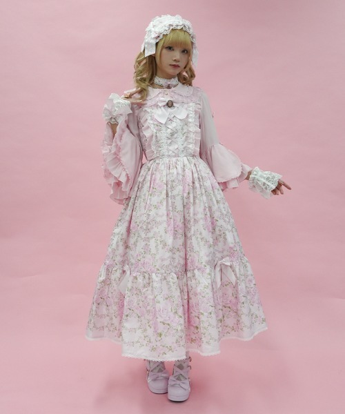 axes femme(アクシーズファム)の「ローズガーランドロングJSK(ワンピース・レディース・サックスブルー/ピンク/ホワイト・MEDIUM)」の3枚目の写真