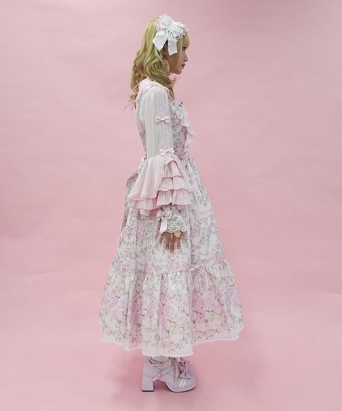 axes femme(アクシーズファム)の「ローズガーランドロングJSK(ワンピース・レディース・サックスブルー/ピンク/ホワイト・MEDIUM)」の5枚目の写真