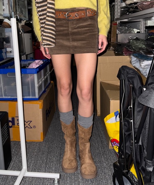 SHAGGIE(シャギー)の「PUレザーボリュームソールブーツ(ブーツ・レディース・キャメル/ブラック・MEDIUM/SMALL/LARGE)」の20枚目の写真