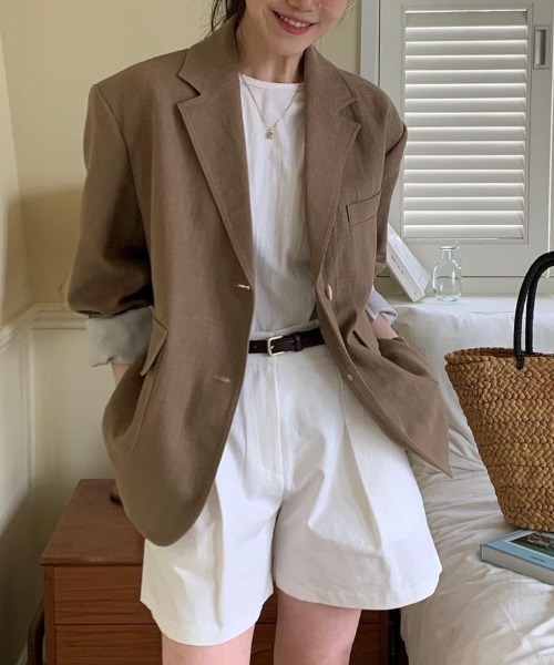 YUGA(ユーガ)の「YUGA_YGMC Korean-style Tailored jacket(テーラードジャケット・レディース・ホワイト・FREE)」の5枚目の写真