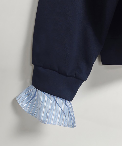 Doux Belle（ドゥーベル）の「レイヤード風スエットトップス（Tシャツ/カットソー・レディース・ネイビー・MEDIUM/LARGE/X-LARGE）」の10枚目の写真