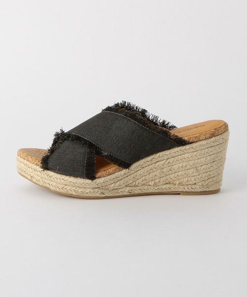 ODETTE E ODILE（オデットエオディール）の「OFC カットオフミュールウェッジ サンダル75（サンダル・レディース・ブラック/ナチュラル/オリーブ・36/35/37）」の6枚目の写真