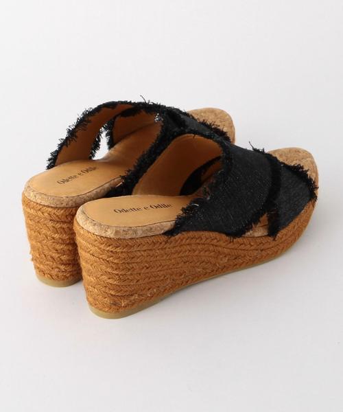 ODETTE E ODILE（オデットエオディール）の「OFC カットオフミュールウェッジ サンダル75（サンダル・レディース・ブラック/ナチュラル/オリーブ・36/35/37）」の8枚目の写真