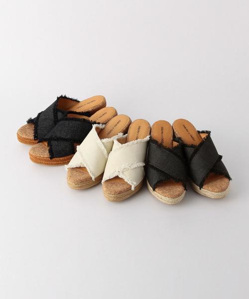 ODETTE E ODILE（オデットエオディール）の「OFC カットオフミュールウェッジ サンダル75（サンダル・レディース・ブラック/ナチュラル/オリーブ・36/35/37）」の11枚目の写真