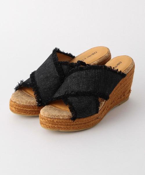 ODETTE E ODILE（オデットエオディール）の「OFC カットオフミュールウェッジ サンダル75（サンダル・レディース・ブラック/ナチュラル/オリーブ・36/35/37）」の12枚目の写真