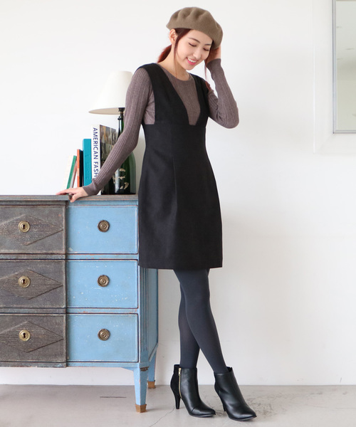 N.（N. Natural Beauty Basic）（エヌエヌナチュラルビューティーベーシック）の「起毛サロペット（サロペット/オーバーオール・レディース・ブラウン/ブラック・MEDIUM）」の2枚目の写真