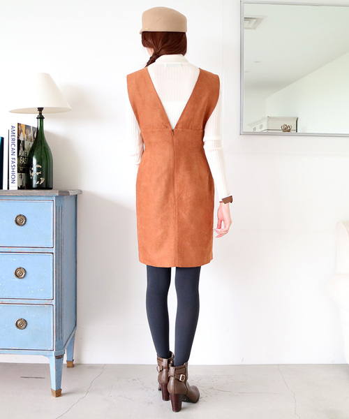 N.（N. Natural Beauty Basic）（エヌエヌナチュラルビューティーベーシック）の「起毛サロペット（サロペット/オーバーオール・レディース・ブラウン/ブラック・MEDIUM）」の16枚目の写真