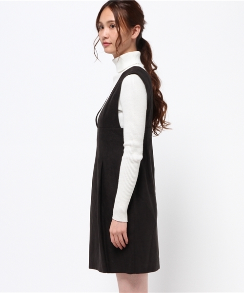 N.（N. Natural Beauty Basic）（エヌエヌナチュラルビューティーベーシック）の「起毛サロペット（サロペット/オーバーオール・レディース・ブラウン/ブラック・MEDIUM）」の4枚目の写真