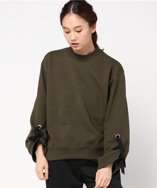 Bab Bou Jeloud（バブブージュルード）の「【Bab】袖リボンスウェットPO（スウェット・レディース・ブラック/カーキ/ホワイト・FREE）」の15枚目の写真