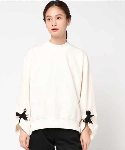 Bab Bou Jeloud（バブブージュルード）の「【Bab】袖リボンスウェットPO（スウェット・レディース・ブラック/カーキ/ホワイト・FREE）」の4枚目の写真