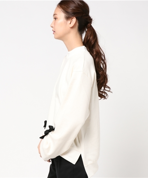 Bab Bou Jeloud（バブブージュルード）の「【Bab】袖リボンスウェットPO（スウェット・レディース・ブラック/カーキ/ホワイト・FREE）」の5枚目の写真