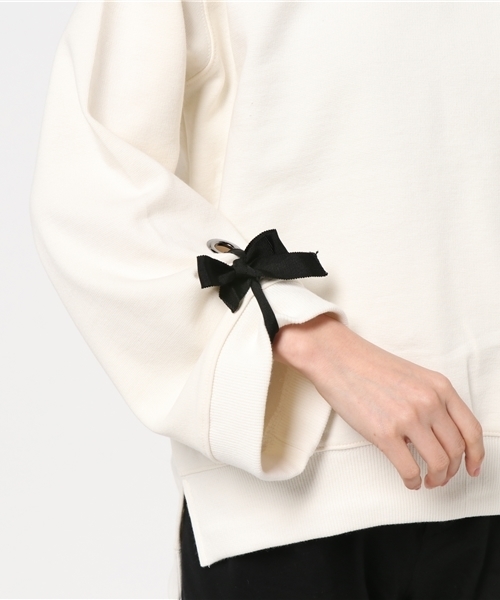 Bab Bou Jeloud（バブブージュルード）の「【Bab】袖リボンスウェットPO（スウェット・レディース・ブラック/カーキ/ホワイト・FREE）」の8枚目の写真