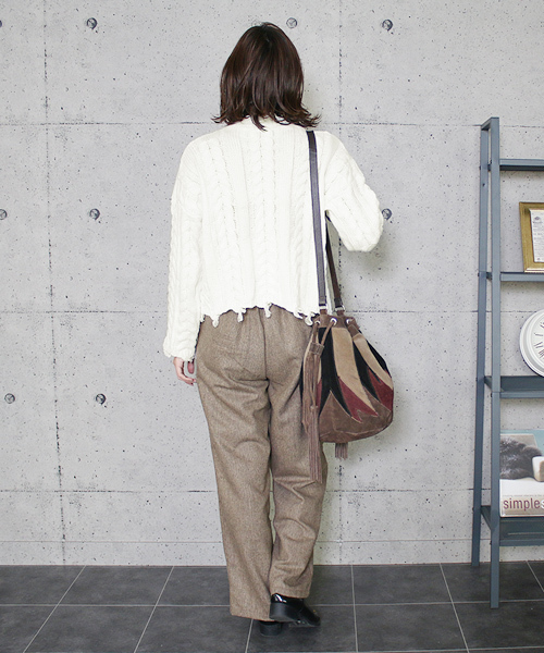 reca（レカ）の「アラン編みダメージハイネックニット（ニット/セーター・レディース・ホワイト/ピンク/グレー/ブラック・FREE）」の17枚目の写真