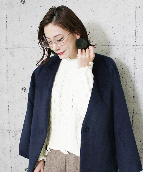 reca（レカ）の「アラン編みダメージハイネックニット（ニット/セーター・レディース・ホワイト/ピンク/グレー/ブラック・FREE）」の18枚目の写真