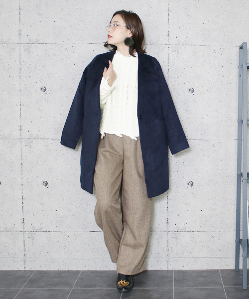 reca（レカ）の「アラン編みダメージハイネックニット（ニット/セーター・レディース・ホワイト/ピンク/グレー/ブラック・FREE）」の19枚目の写真