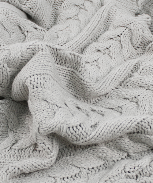 reca（レカ）の「アラン編みダメージハイネックニット（ニット/セーター・レディース・ホワイト/ピンク/グレー/ブラック・FREE）」の8枚目の写真