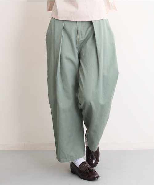 MERLOT（メルロー）の「ロングワイドタックパンツ3302（その他パンツ・レディース・ベージュ/アイボリー/カーキ/ブルー/グリーン系その他/ネイビー・FREE）」の21枚目の写真