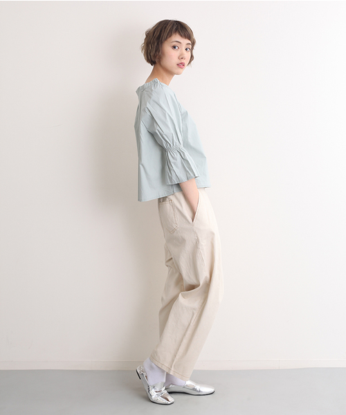 MERLOT（メルロー）の「ロングワイドタックパンツ3302（その他パンツ・レディース・ベージュ/アイボリー/カーキ/ブルー/グリーン系その他/ネイビー・FREE）」の16枚目の写真