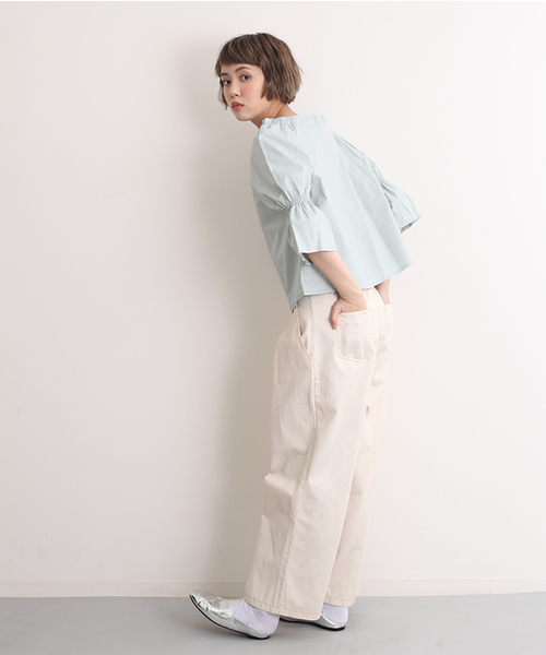 MERLOT（メルロー）の「ロングワイドタックパンツ3302（その他パンツ・レディース・ベージュ/アイボリー/カーキ/ブルー/グリーン系その他/ネイビー・FREE）」の17枚目の写真